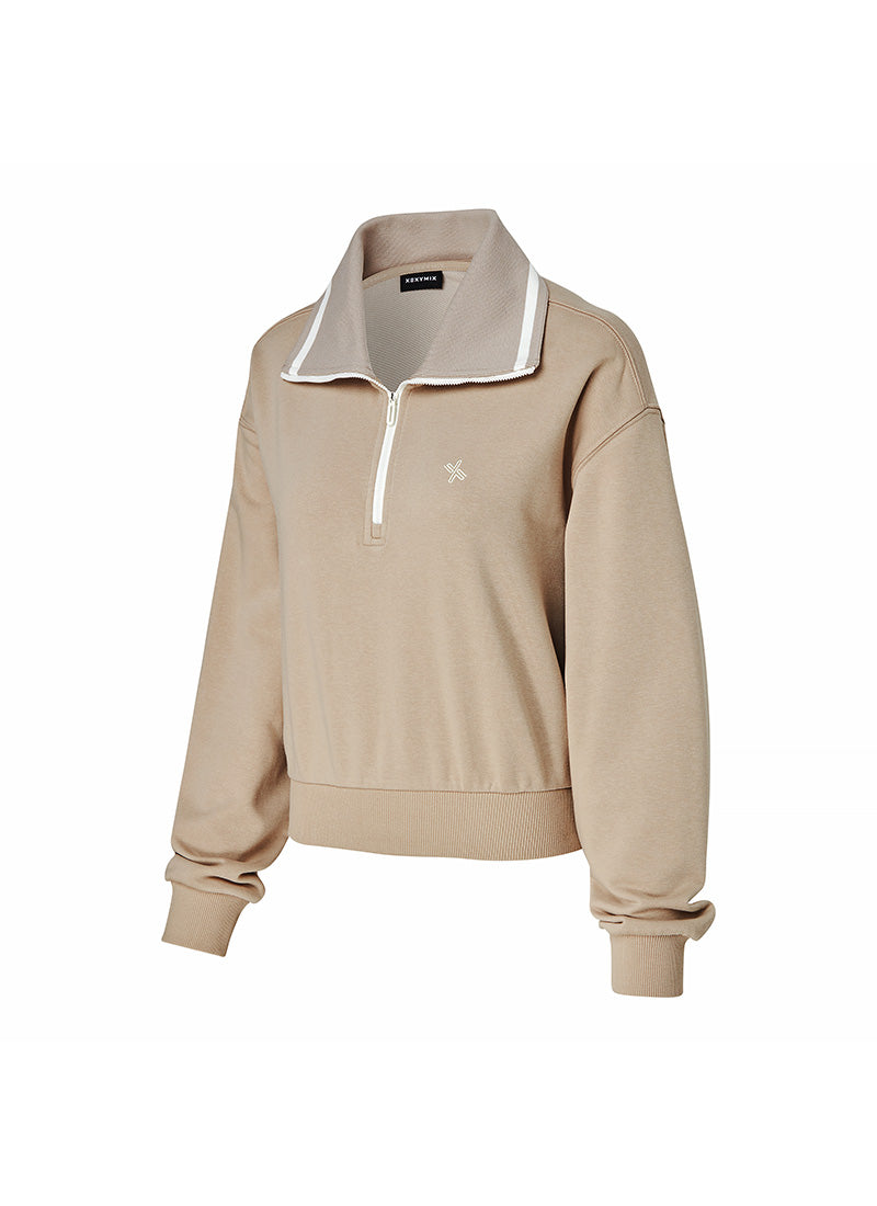 Logo High Neck Zip-up Sweatshirt