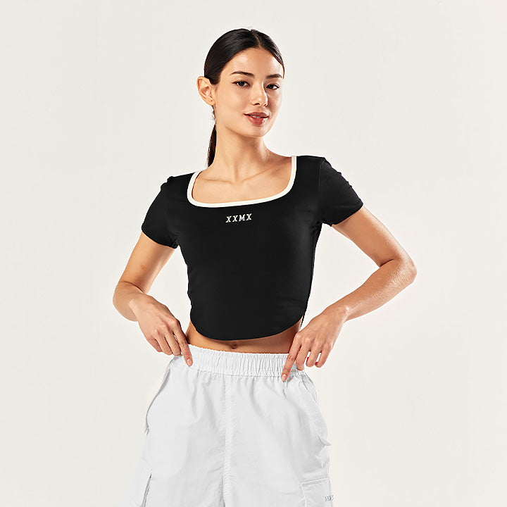 Kelly Square Neck Crop Short Sleeve