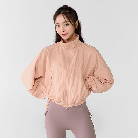 High Neck Dolman Crop Windbreaker