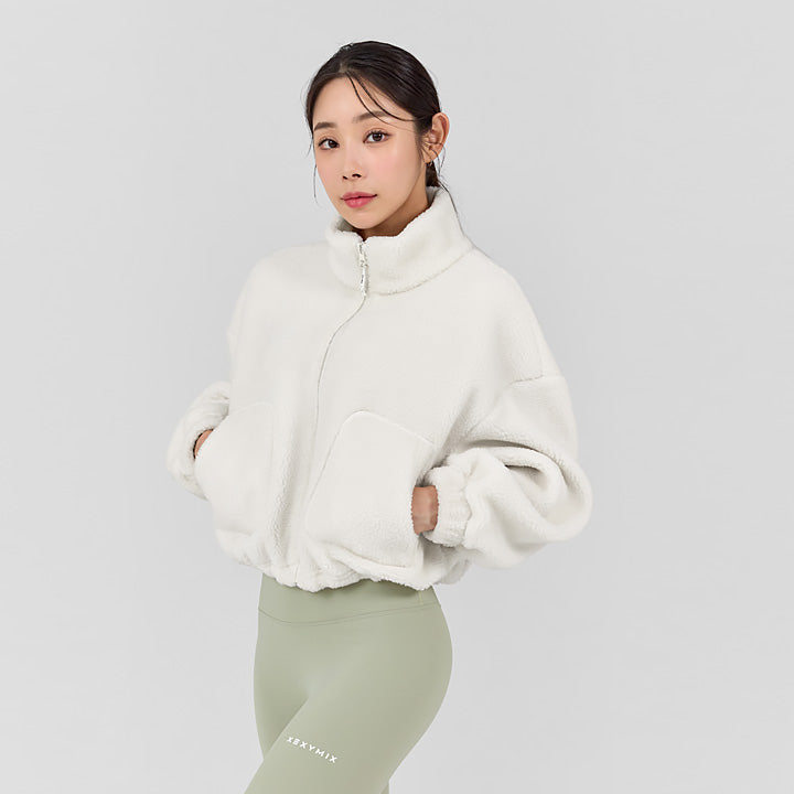 Sherpa Crop Zip-up Jacket