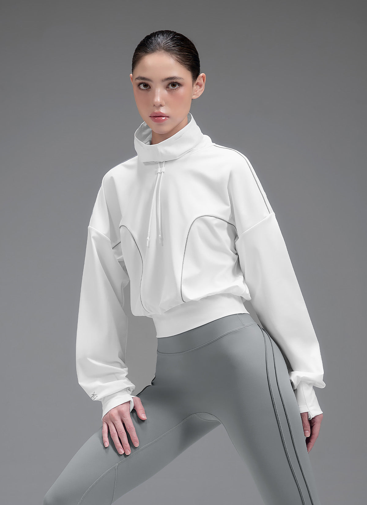 RX Drawstring High Neck Long Sleeve