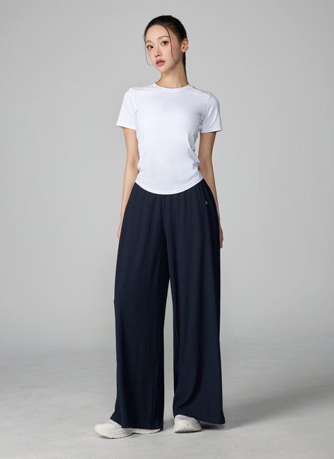 [SET] Ice Scent Short Sleeve + Pleated Balloon Wide Pants Set