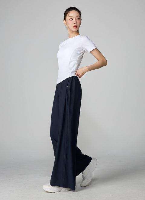 [SET] Ice Scent Short Sleeve + Pleated Balloon Wide Pants Set