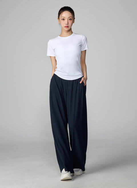 [SET] Ice Scent Short Sleeve + Pleated Balloon Wide Pants Set