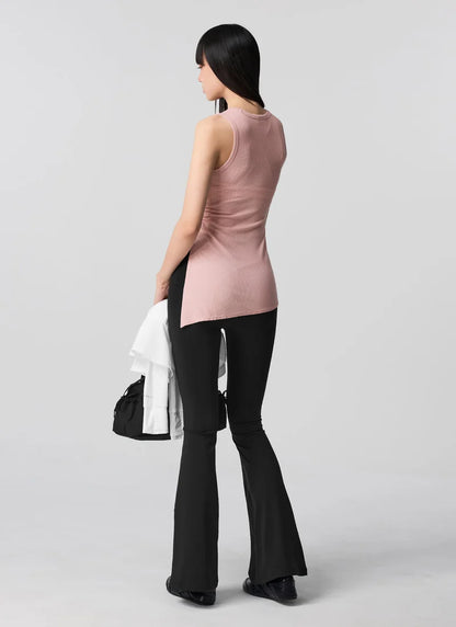 [SET] Slit Sleeveless & Bootcut Leggings