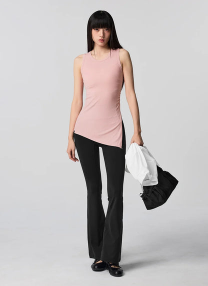 [SET] Slit Sleeveless & Bootcut Leggings