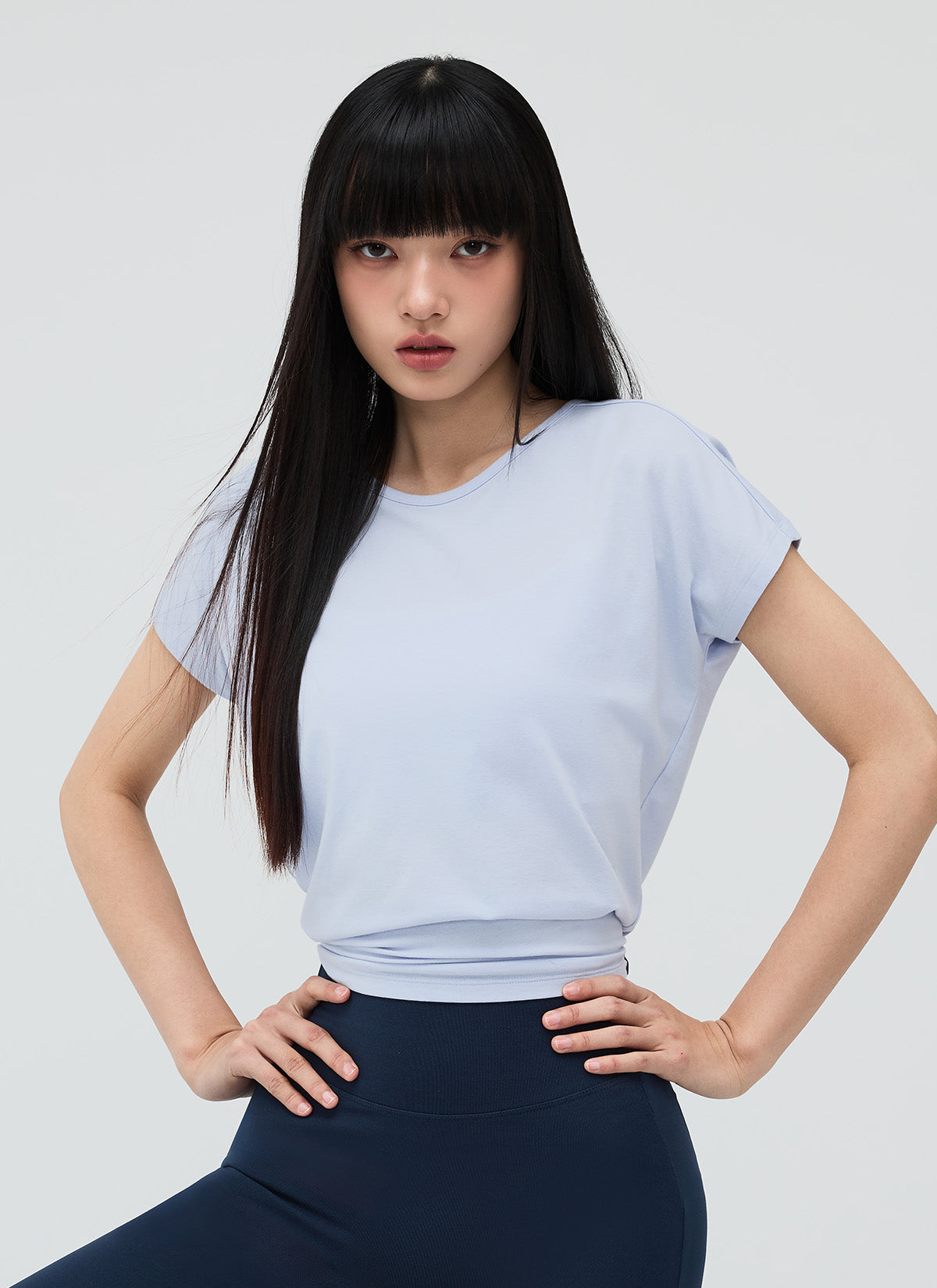 [SET] Modal Back Point Short Sleeve +Comfort Fine Capri Leggings