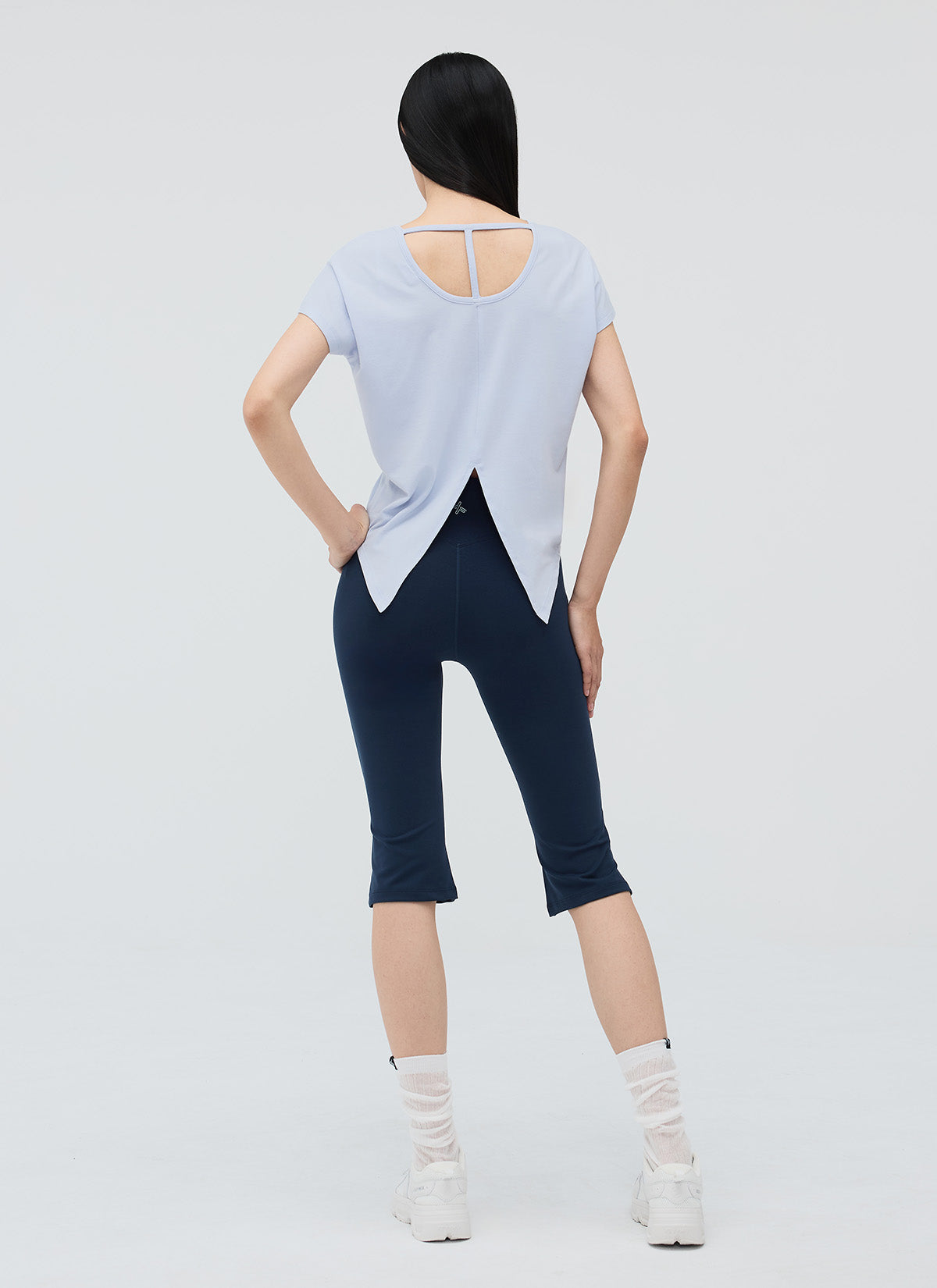 [SET] Modal Back Point Short Sleeve +Comfort Fine Capri Leggings