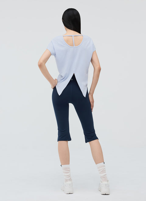 [SET] Modal Back Point Short Sleeve +Comfort Fine Capri Leggings