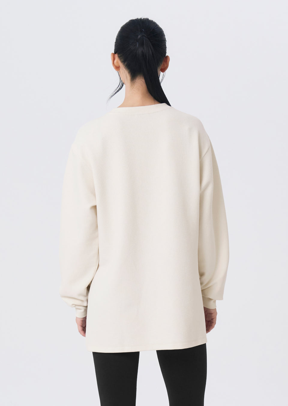 Waffle Texture Over Fit Long Sleeve