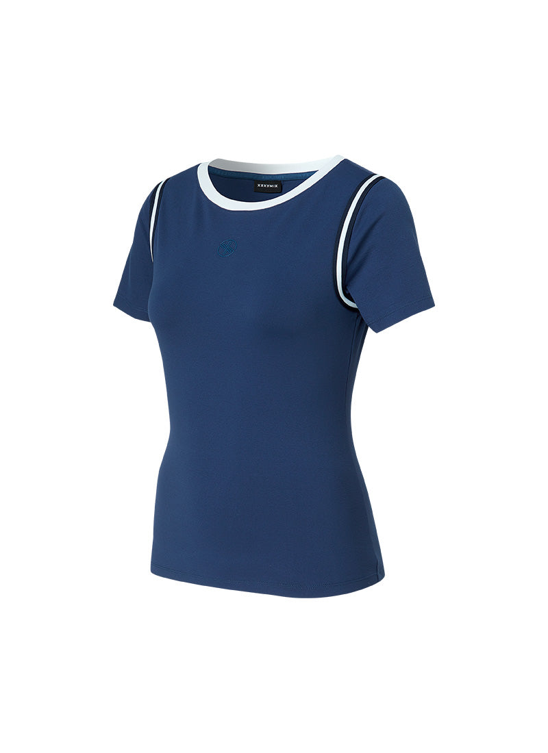 Line-Trim Slub Short Sleeve
