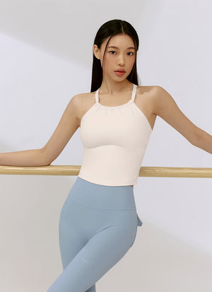 Black Label Power Rise Halter Neck Cropped Top