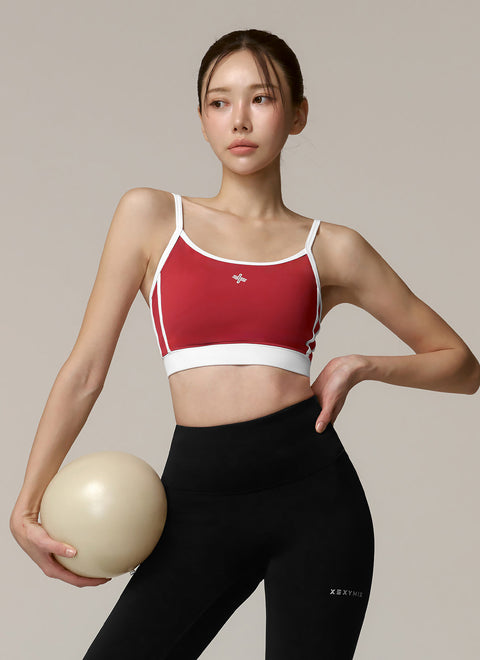 撞色線條滾邊運動內衣