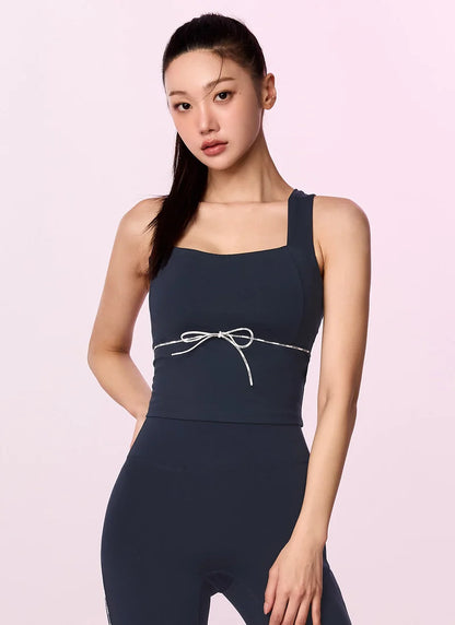 [2 FOR] Comfort Fine Logo Piping Cropped Top