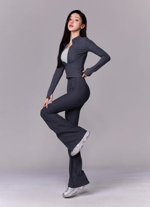 Washing Ribbed Flare Bootcut Leggings