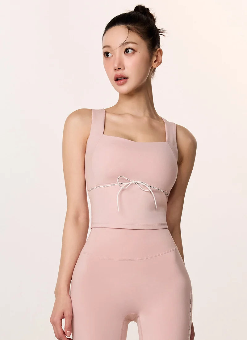 [2 FOR] Comfort Fine Logo Piping Cropped Top