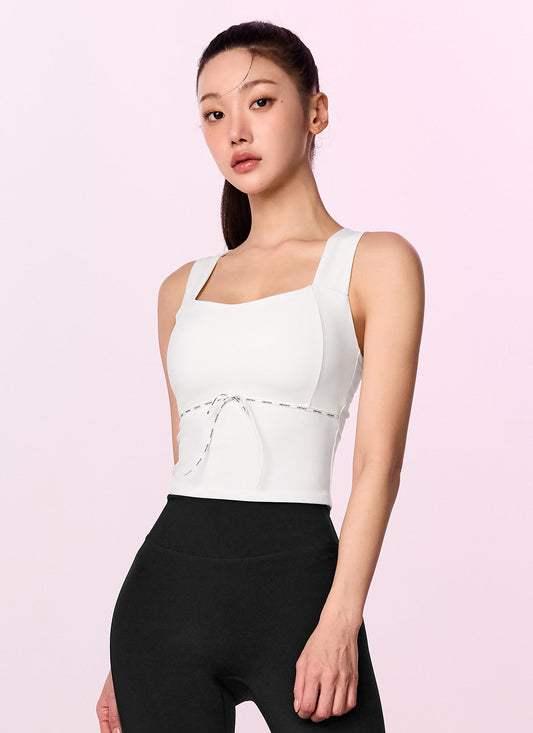 Comfort Fine Logo Piping Cropped Top
