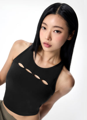 Cotton Like 胸前挖空設計短版背心