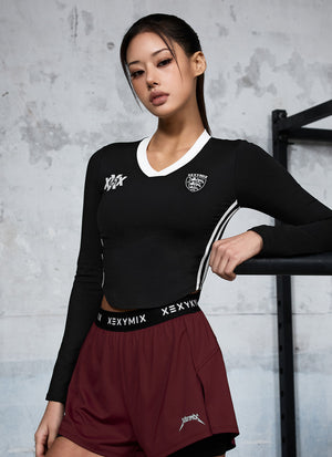 NX V-Neck In-Pad Cropped Long Sleeve
