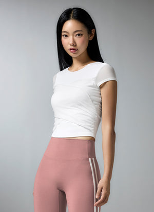 Cotton Like 交叉網布短袖