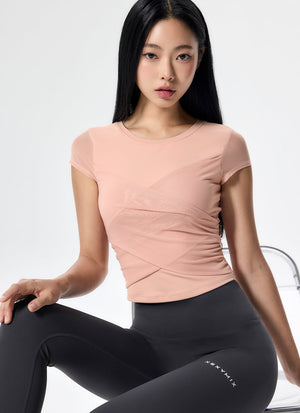 Cotton Like 交叉網布短袖