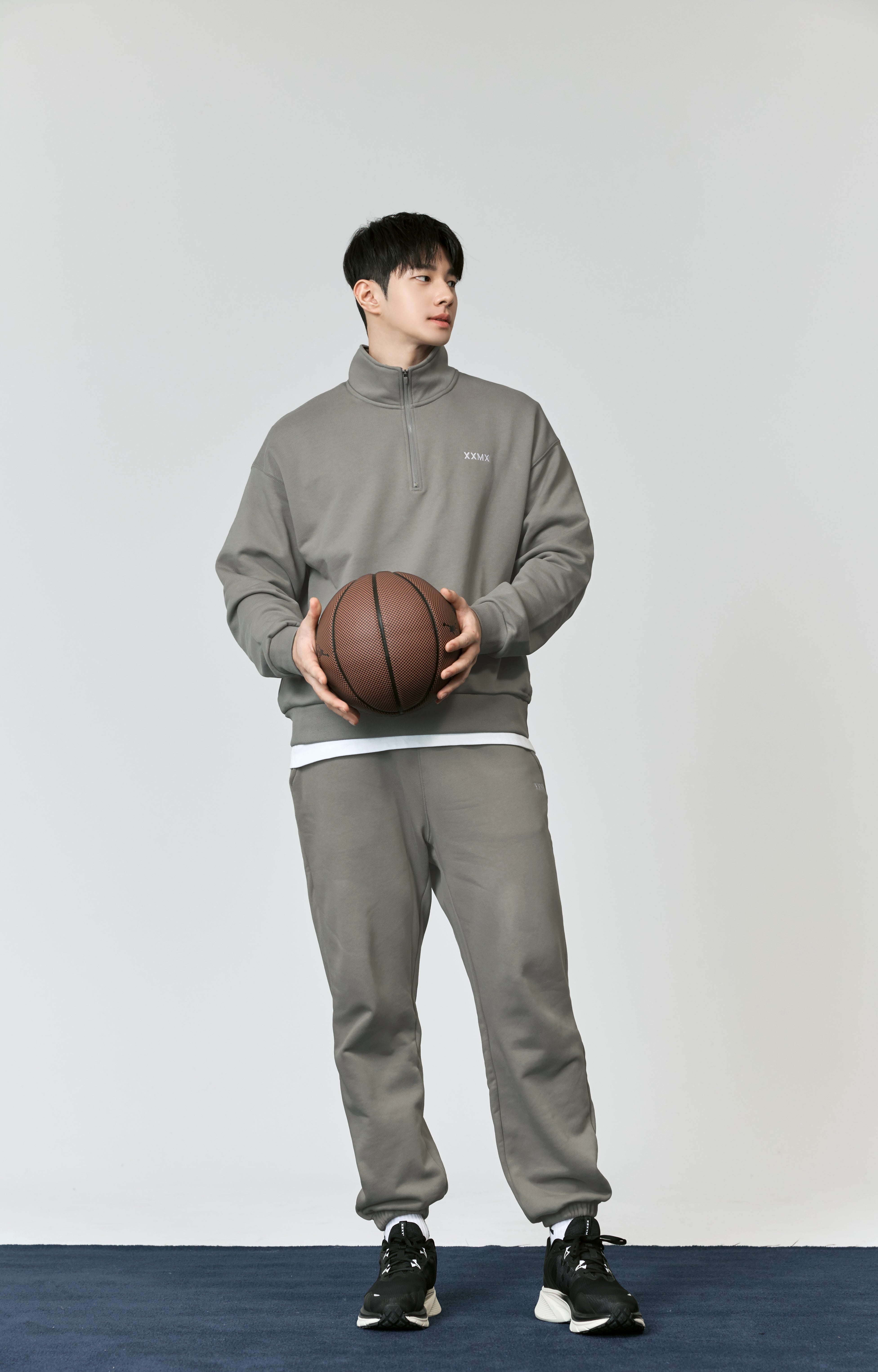 French Terry Half Zip-Up Sweatshirt