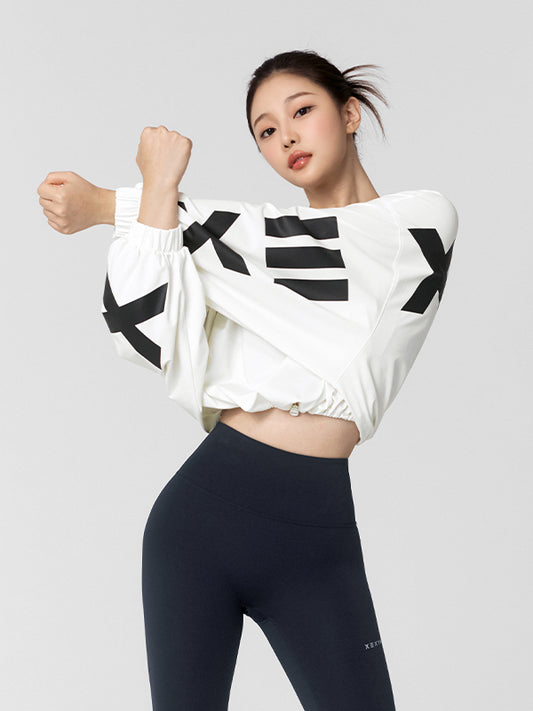 Lettering Loose Fit Crop Sweatshirt