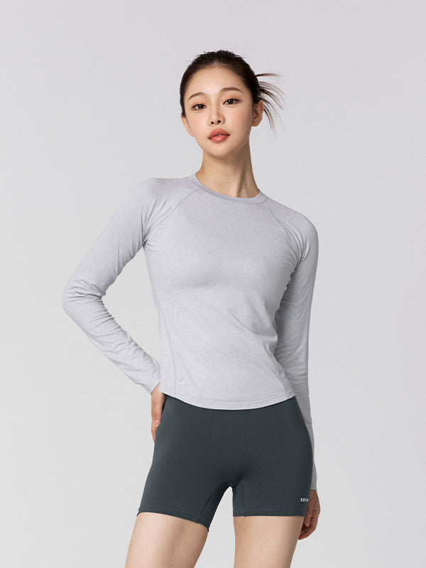 Soft Peach Finger Hole Long Sleeve