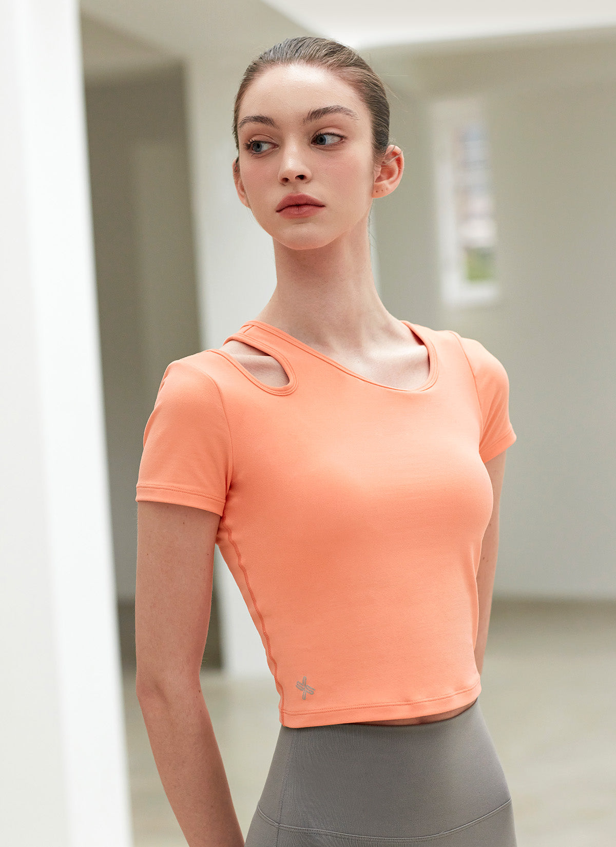 Cotton Like Cut Out Cropped Top