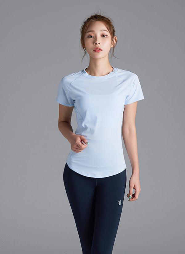 [SET] Ice Feather Short Sleeve & V-up 3D Leggings