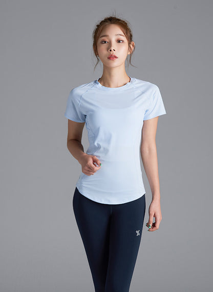 Ice Feather Short Sleeve & V-up 3D Leggings SET