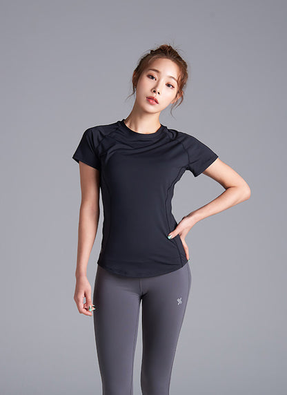 Ice Feather Short Sleeve & V-up 3D Leggings SET