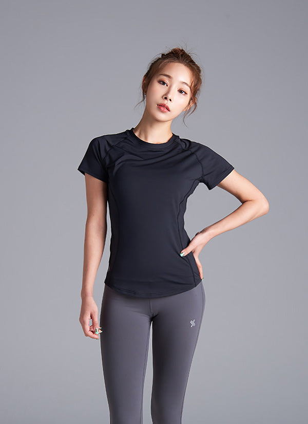 [SET] Ice Feather Short Sleeve & V-up 3D Leggings