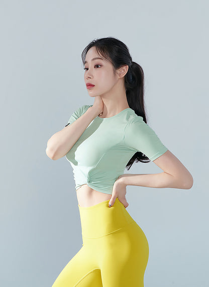 Fresh Feather Twist Cropped Short Sleeve