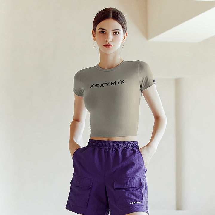 Heva Crop Top_Shimmer Gray